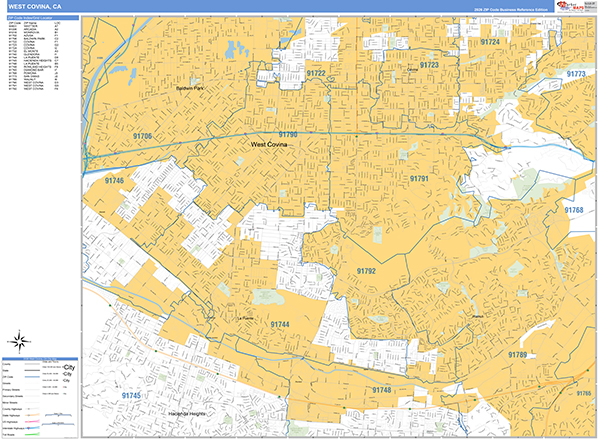 West Covina Wall Map